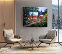 Poppy field with house — original impressionist oil painting by Volodymyr Myriyevskyy, 60 × 50 cm (24″ × 20″) — photo 5