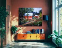 Poppy field with house — original impressionist oil painting by Volodymyr Myriyevskyy, 60 × 50 cm (24″ × 20″) — photo 6