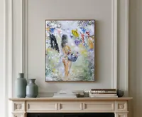 Woman hanging laundry — original impressionist oil painting by Volodymyr Myriyevskyy, 40 × 50 cm (16″ × 20″) — photo 5