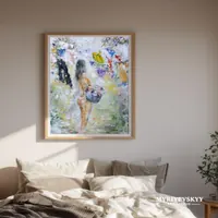 Woman hanging laundry — original impressionist oil painting by Volodymyr Myriyevskyy, 40 × 50 cm (16″ × 20″) — photo 6