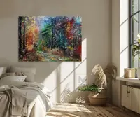 Autumn path in the forest — original impressionist oil painting by Volodymyr Myriyevskyy, 70 × 50 cm (28″ × 20″) — photo 6