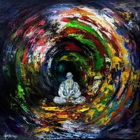 Radiance meditation — original oil painting by Volodymyr Myriyevskyy