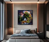 Radiance meditation — original impressionist oil painting by Volodymyr Myriyevskyy, 50 × 50 cm (20″ × 20″) — photo 5