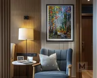 Fairytale Forest Shadows — original impressionist oil painting by Volodymyr Myriyevskyy, 50 × 70 cm (20″ × 28″) — photo 3