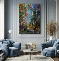 Fairytale Forest Shadows — original impressionist oil painting by Volodymyr Myriyevskyy, 50 × 70 cm (20″ × 28″) — photo 4