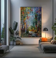 Fairytale Forest Shadows — original impressionist oil painting by Volodymyr Myriyevskyy, 50 × 70 cm (20″ × 28″) — photo 5