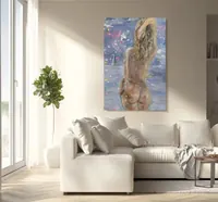 Nude and sea — original impressionist oil painting by Volodymyr Myriyevskyy, 40 × 60 cm (16″ × 24″) — photo 4