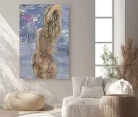 Nude and sea — original impressionist oil painting by Volodymyr Myriyevskyy, 40 × 60 cm (16″ × 24″) — photo 6