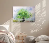 Large green tree — original impressionist oil painting by Volodymyr Myriyevskyy, 70 × 50 cm (28″ × 20″) — photo 2