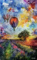 Flight to a dream — original impressionist oil painting by Volodymyr Myriyevskyy, 50 × 80 cm (20″ × 31″) — photo 1