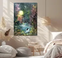 Magic of the Night — original impressionist oil painting by Volodymyr Myriyevskyy, 50 × 70 cm (20″ × 28″) — photo 2