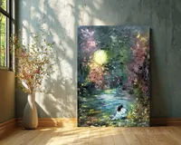 Magic of the Night — original impressionist oil painting by Volodymyr Myriyevskyy, 50 × 70 cm (20″ × 28″) — photo 3