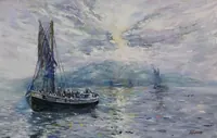 Sails in the Mist — original oil painting by Volodymyr Myriyevskyy