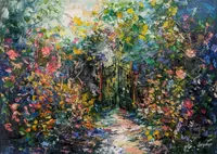 Secret garden — original oil painting by Volodymyr Myriyevskyy