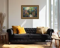 Secret garden — original impressionist oil painting by Volodymyr Myriyevskyy, 70 × 50 cm (28″ × 20″) — photo 3