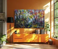 Autumn forest — original impressionist oil painting by Volodymyr Myriyevskyy, 80 × 50 cm (31″ × 20″) — photo 3
