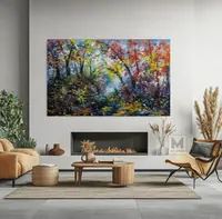 Autumn forest — original impressionist oil painting by Volodymyr Myriyevskyy, 80 × 50 cm (31″ × 20″) — photo 4