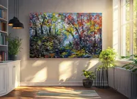 Autumn forest — original impressionist oil painting by Volodymyr Myriyevskyy, 80 × 50 cm (31″ × 20″) — photo 6