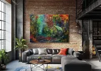 Early Autumn Forest Cottage — original impressionist oil painting by Volodymyr Myriyevskyy, 70 × 50 cm (28″ × 20″) — photo 4