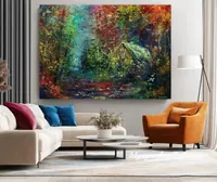 Early Autumn Forest Cottage — original impressionist oil painting by Volodymyr Myriyevskyy, 70 × 50 cm (28″ × 20″) — photo 6