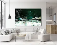 Midnight somewhere — original impressionist oil painting by Volodymyr Myriyevskyy, 60 × 40 cm (24″ × 16″) — photo 2