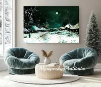 Midnight somewhere — original impressionist oil painting by Volodymyr Myriyevskyy, 60 × 40 cm (24″ × 16″) — photo 5
