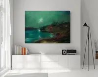 River Night — original impressionist oil painting by Volodymyr Myriyevskyy, 70 × 50 cm (28″ × 20″) — photo 2