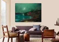 River Night — original impressionist oil painting by Volodymyr Myriyevskyy, 70 × 50 cm (28″ × 20″) — photo 4
