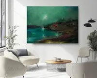 River Night — original impressionist oil painting by Volodymyr Myriyevskyy, 70 × 50 cm (28″ × 20″) — photo 5