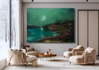River Night — original impressionist oil painting by Volodymyr Myriyevskyy, 70 × 50 cm (28″ × 20″) — photo 6