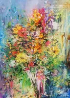 Morning Impression — original impressionist oil painting by Volodymyr Myriyevskyy, 50 × 70 cm (20″ × 28″) — photo 1