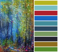 Enchanted Forest in Blue Shadow — original impressionist oil painting by Volodymyr Myriyevskyy, 40 × 60 cm (16″ × 24″) — photo 4
