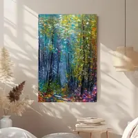 Enchanted Forest in Blue Shadow — original impressionist oil painting by Volodymyr Myriyevskyy, 40 × 60 cm (16″ × 24″) — photo 5
