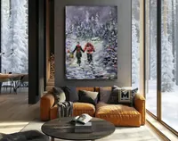 Christmas Tale — original impressionist oil painting by Volodymyr Myriyevskyy, 50 × 70 cm (20″ × 28″) — photo 2