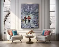 Christmas Tale — original impressionist oil painting by Volodymyr Myriyevskyy, 50 × 70 cm (20″ × 28″) — photo 3