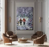 Christmas Tale — original impressionist oil painting by Volodymyr Myriyevskyy, 50 × 70 cm (20″ × 28″) — photo 4