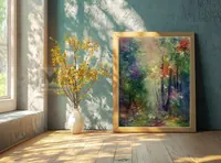 Magic forest — original impressionist oil painting by Volodymyr Myriyevskyy, 50 × 60 cm (20″ × 24″) — photo 3