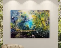 Forest Lake — original impressionist oil painting by Volodymyr Myriyevskyy, 70 × 50 cm (28″ × 20″) — photo 2