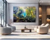 Forest Lake — original impressionist oil painting by Volodymyr Myriyevskyy, 70 × 50 cm (28″ × 20″) — photo 3