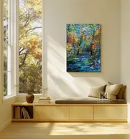 Shadows on the Forest Path — original impressionist oil painting by Volodymyr Myriyevskyy, 50 × 70 cm (20″ × 28″) — photo 2