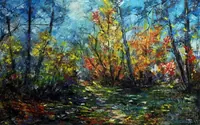 Path through the woods — original oil painting by Volodymyr Myriyevskyy