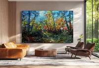 Path through the woods — original impressionist oil painting by Volodymyr Myriyevskyy, 80 × 50 cm (31″ × 20″) — photo 2