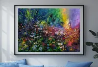 Fantasy of Wildflowers — original impressionist oil painting by Volodymyr Myriyevskyy, 70 × 50 cm (28″ × 20″) — photo 4