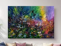 Fantasy of Wildflowers — original impressionist oil painting by Volodymyr Myriyevskyy, 70 × 50 cm (28″ × 20″) — photo 6