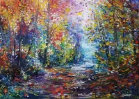 Shadows in Forest — original oil painting by Volodymyr Myriyevskyy