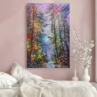 Forest of Dreams in Violet Light — original impressionist oil painting by Volodymyr Myriyevskyy, 40 × 60 cm (16″ × 24″) — photo 2