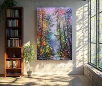 Forest of Dreams in Violet Light — original impressionist oil painting by Volodymyr Myriyevskyy, 40 × 60 cm (16″ × 24″) — photo 3