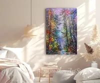 Forest of Dreams in Violet Light — original impressionist oil painting by Volodymyr Myriyevskyy, 40 × 60 cm (16″ × 24″) — photo 4