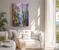 Forest of Dreams in Violet Light — original impressionist oil painting by Volodymyr Myriyevskyy, 40 × 60 cm (16″ × 24″) — photo 6