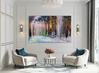 Snow forest — original impressionist oil painting by Volodymyr Myriyevskyy, 80 × 50 cm (31″ × 20″) — photo 2